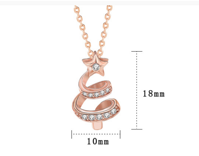 necklace  Lucky Meteor Christmas Tree Necklace Women's S925 Sterling Silver