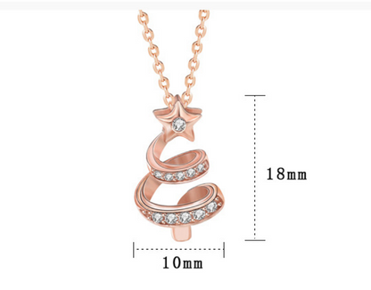 necklace  Lucky Meteor Christmas Tree Necklace Women's S925 Sterling Silver