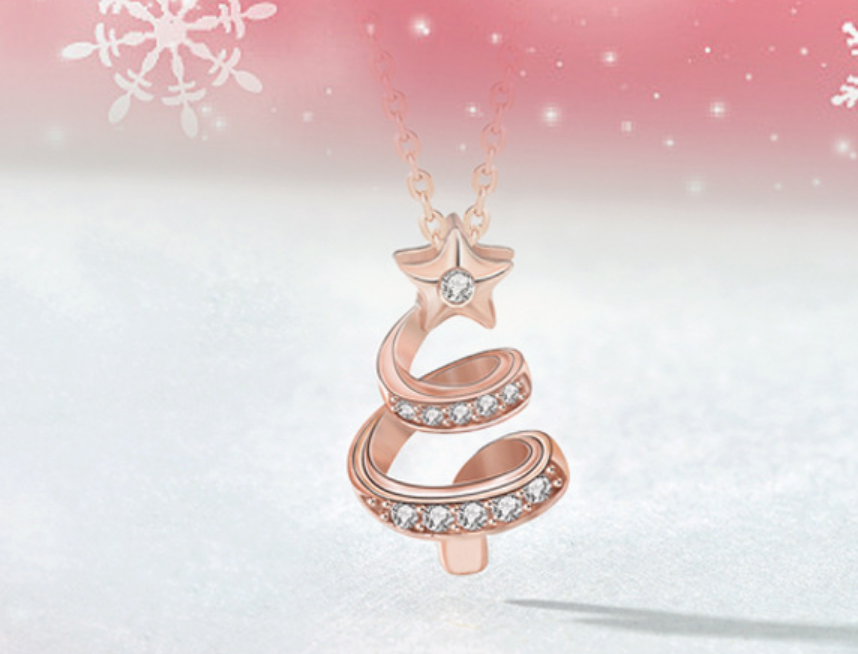 necklace  Lucky Meteor Christmas Tree Necklace Women's S925 Sterling Silver