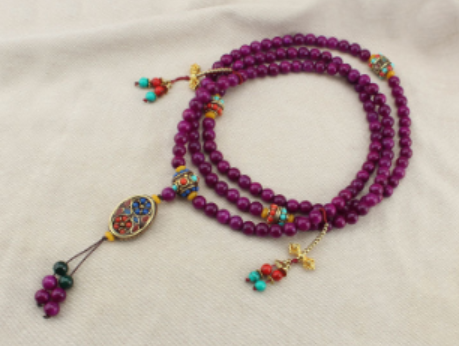 necklace  Long jade necklace for women Nepalese tassel crossbody chain ethnic style