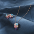 Necklace and earrings set, versatile inlaid crystal earrings, long necklace