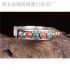 bracelet  Sterling silver inlaid with natural turquoise Nepalese Tibetan jewelry ethnic style