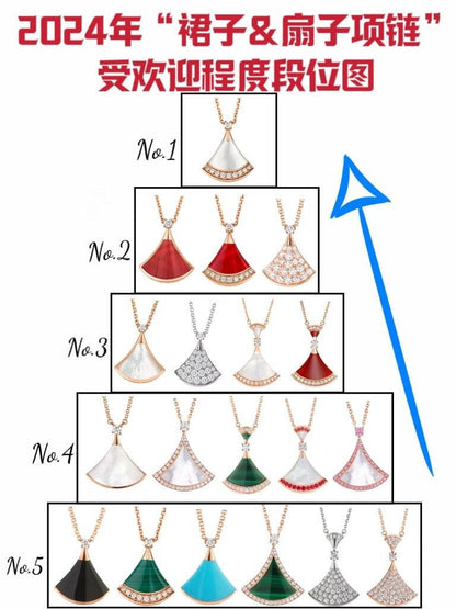 High end fan-shaped necklace, silver necklace, shell shape, 2025 new item, give your girlfriend a Valentine's Day gift