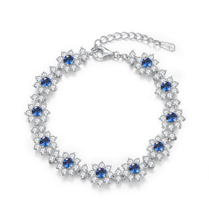 S925 pure silver full diamond cultivated emerald versatile women's bracelet trendy and versatile