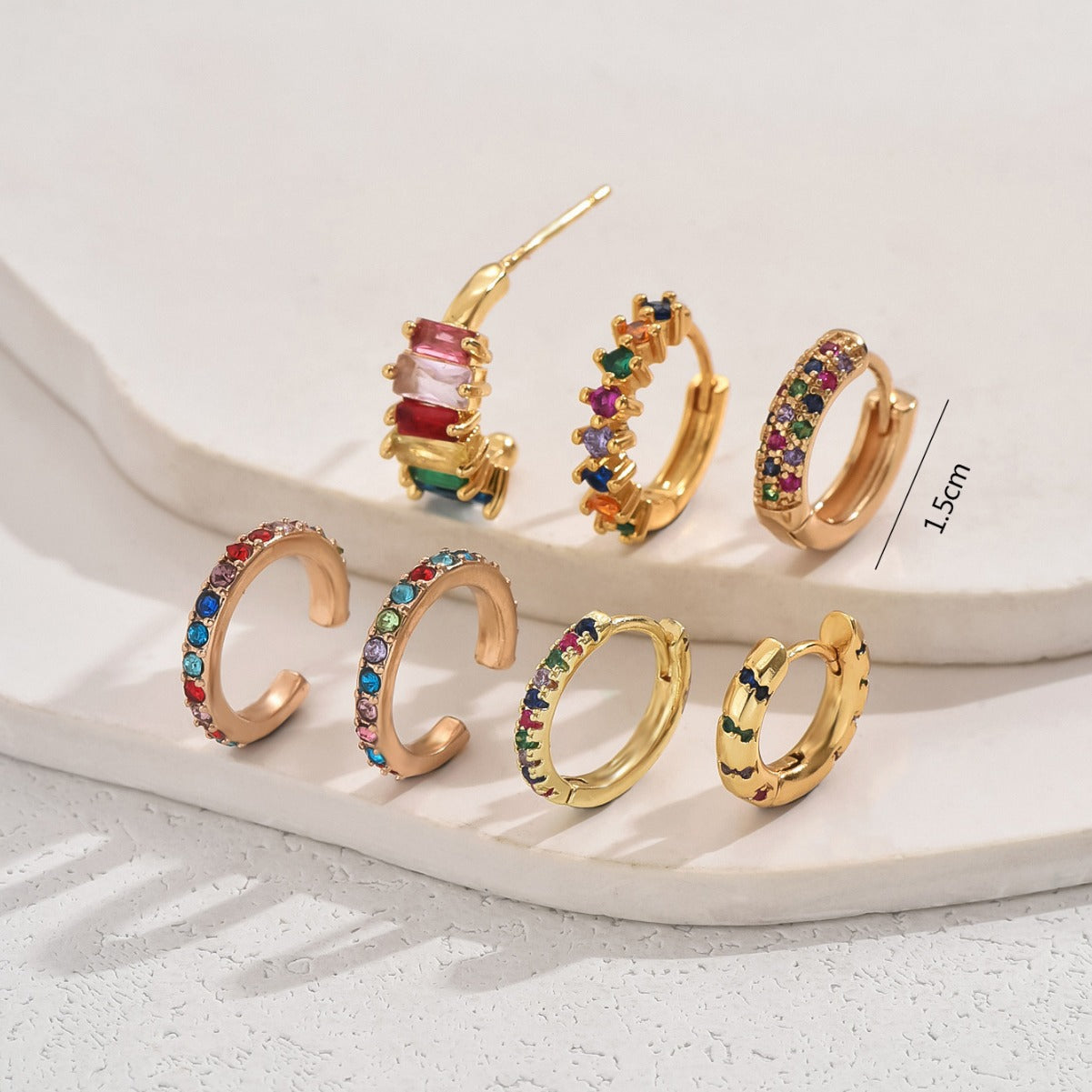 2024 New Copper Plated Earrings with Color Diamond Charm Earrings and Earrings