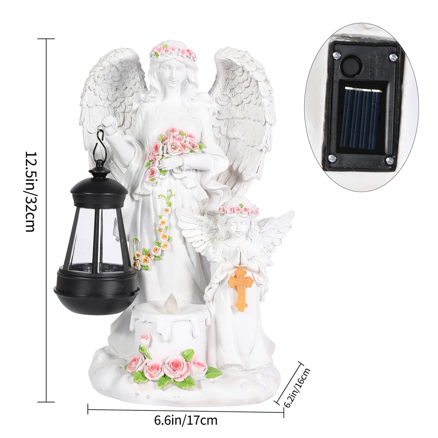 New Resin Crafts Solar Angel Lantern Christmas Series Ornament Outdoor Garden Villa Decoration