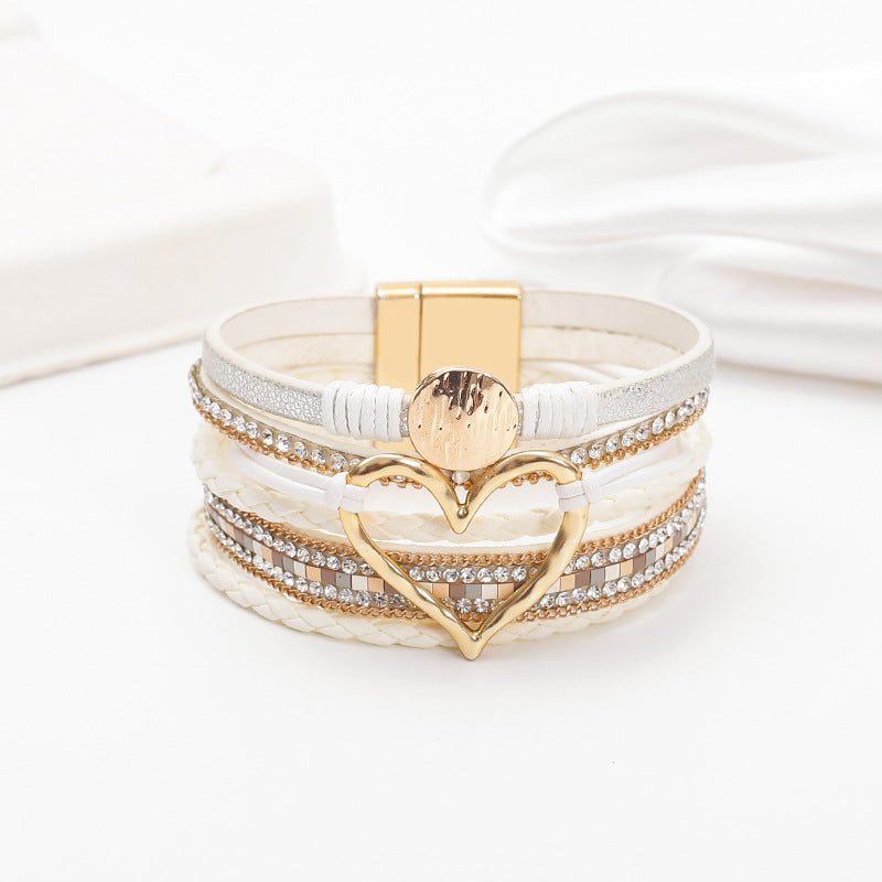 Hot selling Bohemian multi-layer leather bracelet hand woven women's bracelet