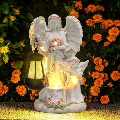 New Resin Crafts Solar Angel Lantern Christmas Series Ornament Outdoor Garden Villa Decoration