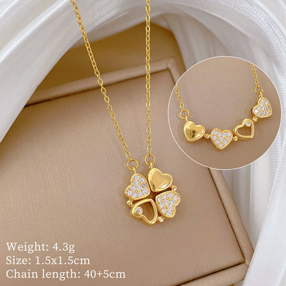 【 Titanium Steel 】 Women's new necklace with two collarbone chains