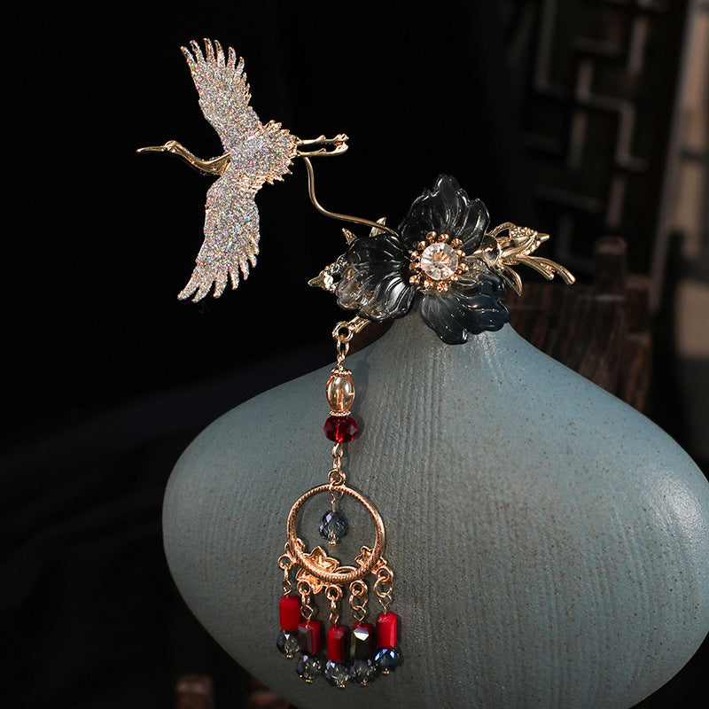Bridal headwear, Xiuhe clothing, hair accessories, gold red glazed hairpins, fashionable accessories