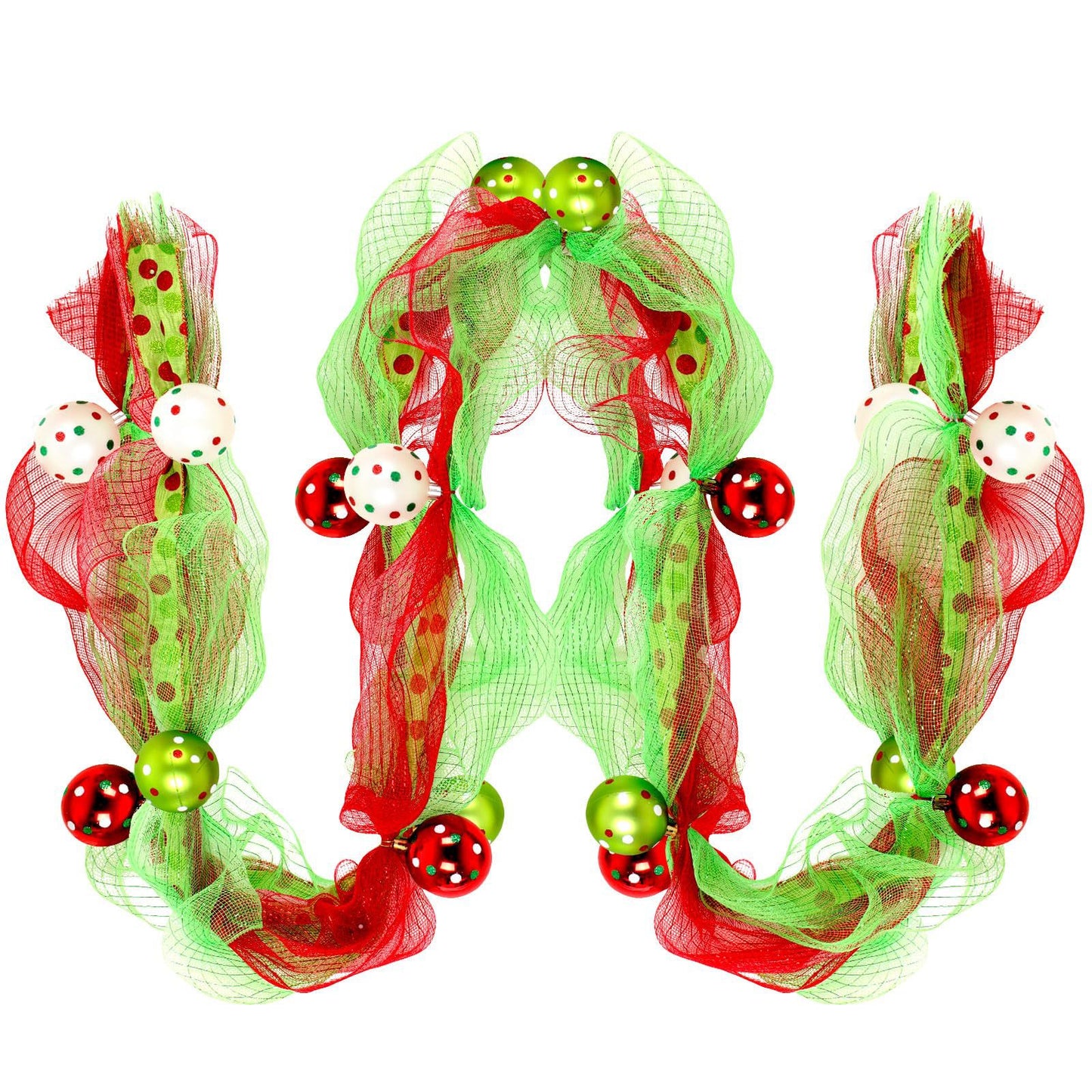 Amazon popular mesh rattan 274CM gold red green ribbon bead string Christmas decoration Christmas rattan