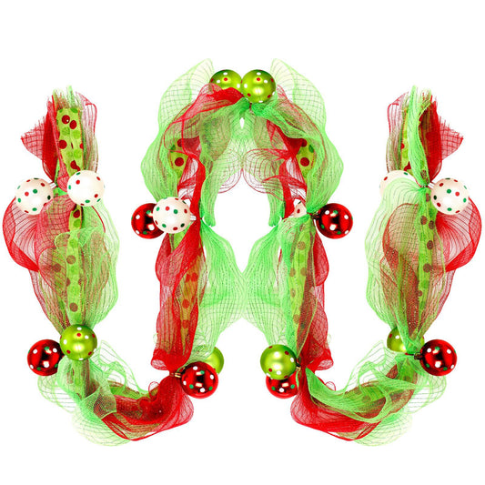 Amazon popular mesh rattan 274CM gold red green ribbon bead string Christmas decoration Christmas rattan