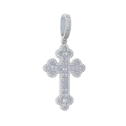 Hip Hop Cloud Cross Diamond Pendant, European and American Hip Hop Necklace, Trendy Pendant