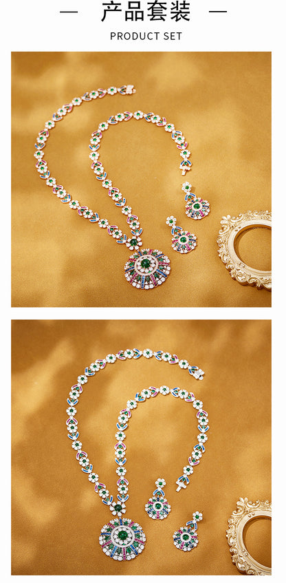 Colorful compass earrings gold-plated heavy industry fashionable and high-end evening earrings