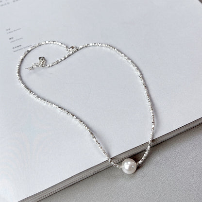 925 sterling silver safe broken silver necklace, collarbone chain, hand woven accessories, atmospheric jewelry