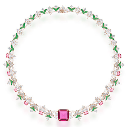New Forest Garden Chocker Collar with Gold Plated, Fashionable Texture, and a Elegant Evening Dress Chain