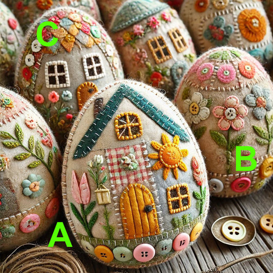 New Patchwork Felt Egg House DIY Kit