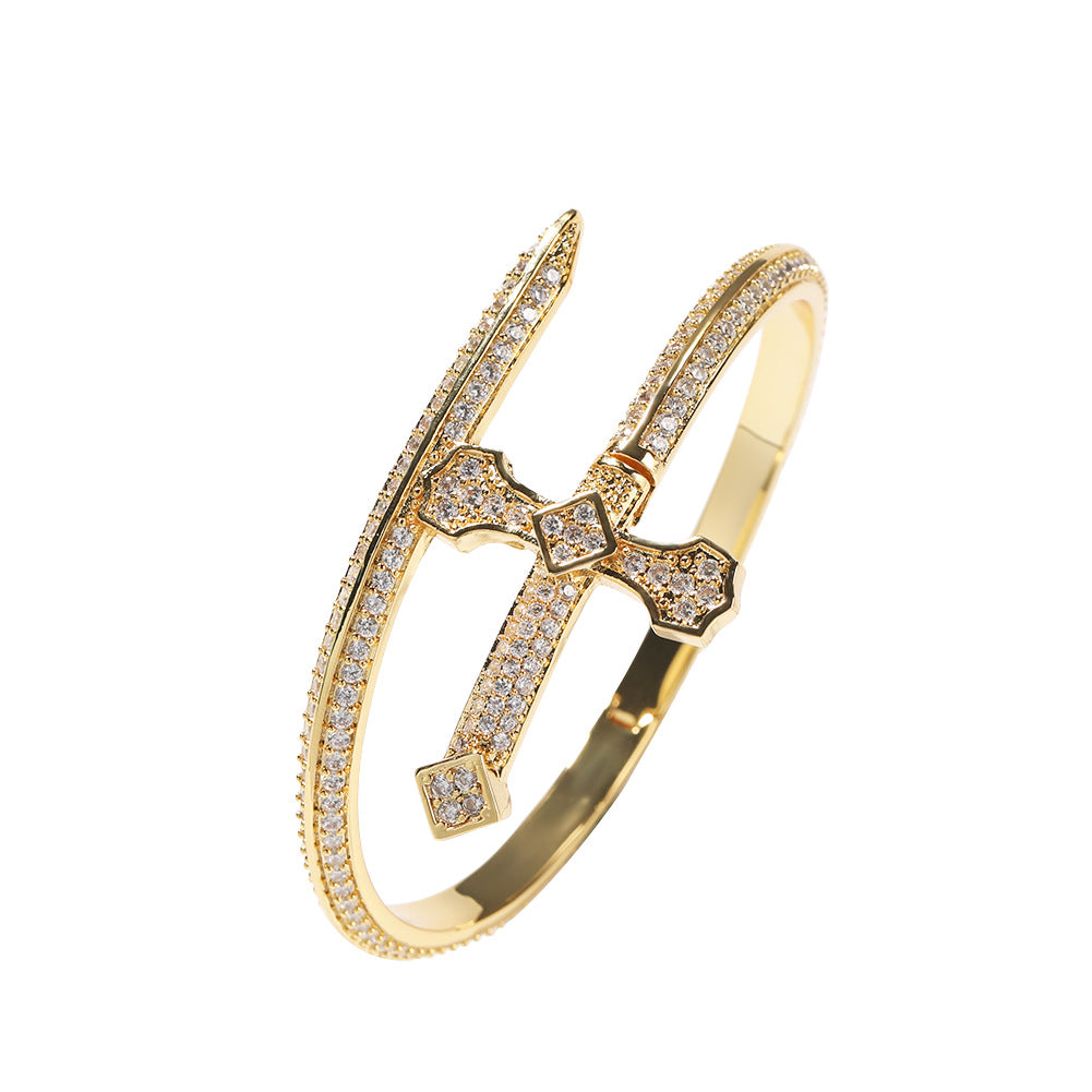 bracelet  Hip-hop ancient cute European and American new product Sword of Justice bracelet copper inlaid with zirconium