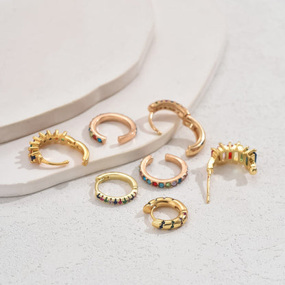 2024 New Copper Plated Earrings with Color Diamond Charm Earrings and Earrings
