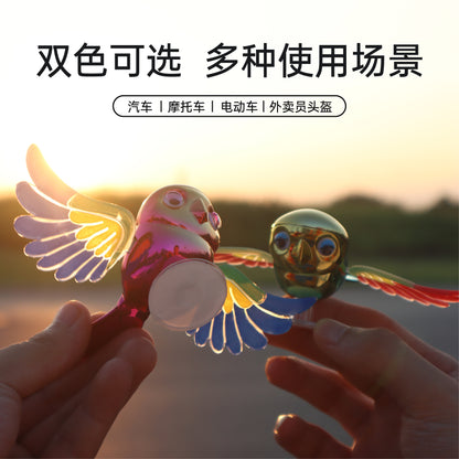New Flying Bird Creative Moving Wings Accompany Flying Bird 3D Stereoscopic Wind Powered Flying Bird Car Rearview Mirror Car Decoration
