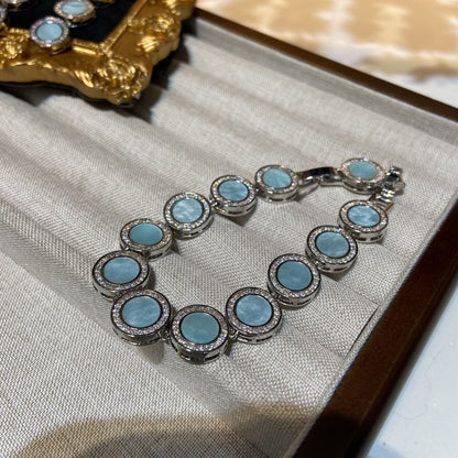 Blue Shell Necklace Bracelet Earrings Fashion Accessories