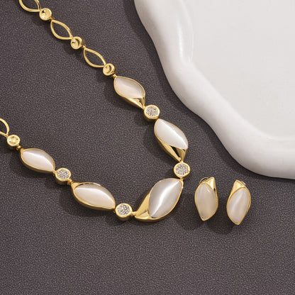 SHEIN TEMU European and American style fashion retro chain splicing moonstone fashion bracelet for women