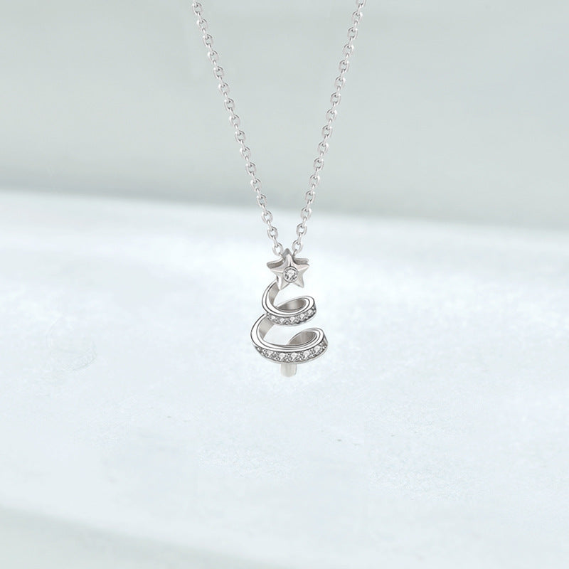 necklace  Lucky Meteor Christmas Tree Necklace Women's S925 Sterling Silver