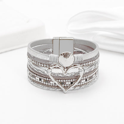 Hot selling Bohemian multi-layer leather bracelet hand woven women's bracelet