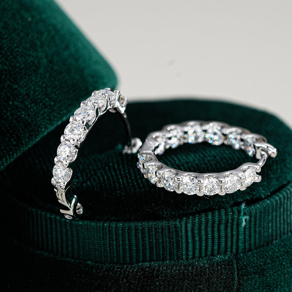 925 silver moissanite earrings, fashionable and personalized, pure silver earrings, earrings, Amazon bestseller