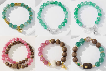 S925 silver gold-plated sandalwood bead string jewelry