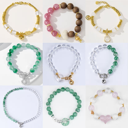 S925 silver gold-plated sandalwood bead string jewelry