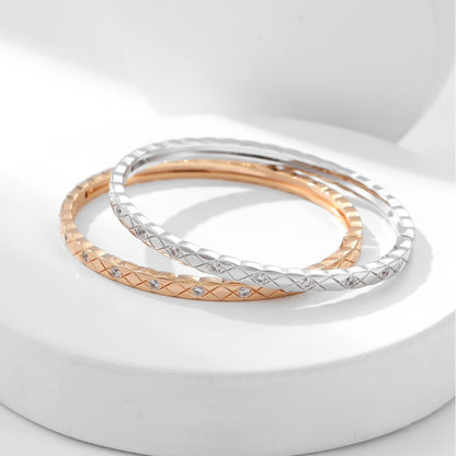Coco diamond studded bracelet, high version, narrow version, wide version, CNC precision rose gold bracelet