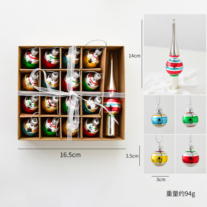 New Christmas Decoration Santa Claus Snowman Decoration Christmas Tree Pendant Creative Glass Painted Small Pendant