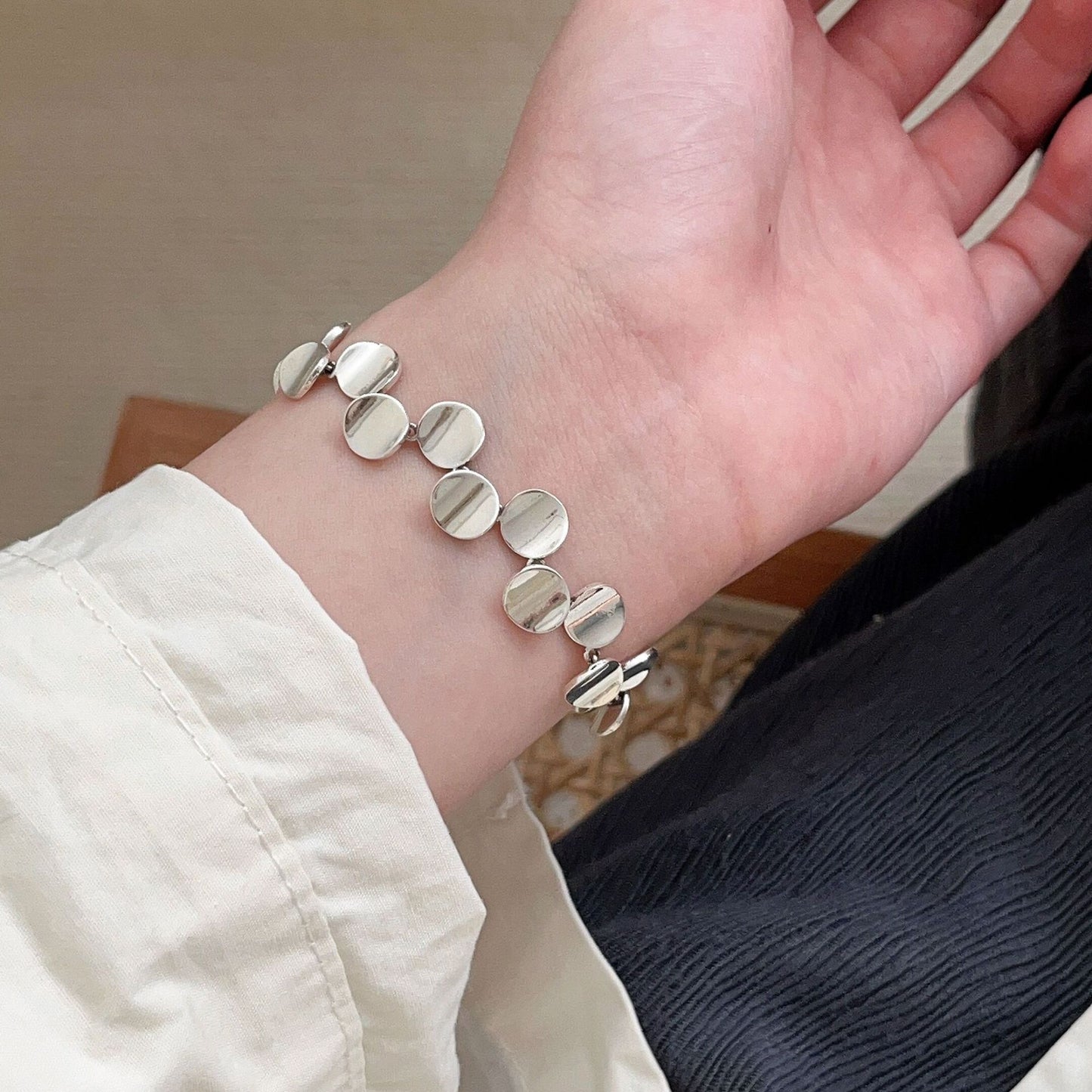 Yinruitai s925 pure silver bracelet, Korean version, minimalist style