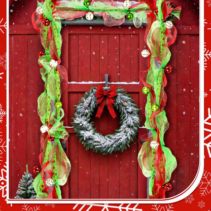 Amazon popular mesh rattan 274CM gold red green ribbon bead string Christmas decoration Christmas rattan