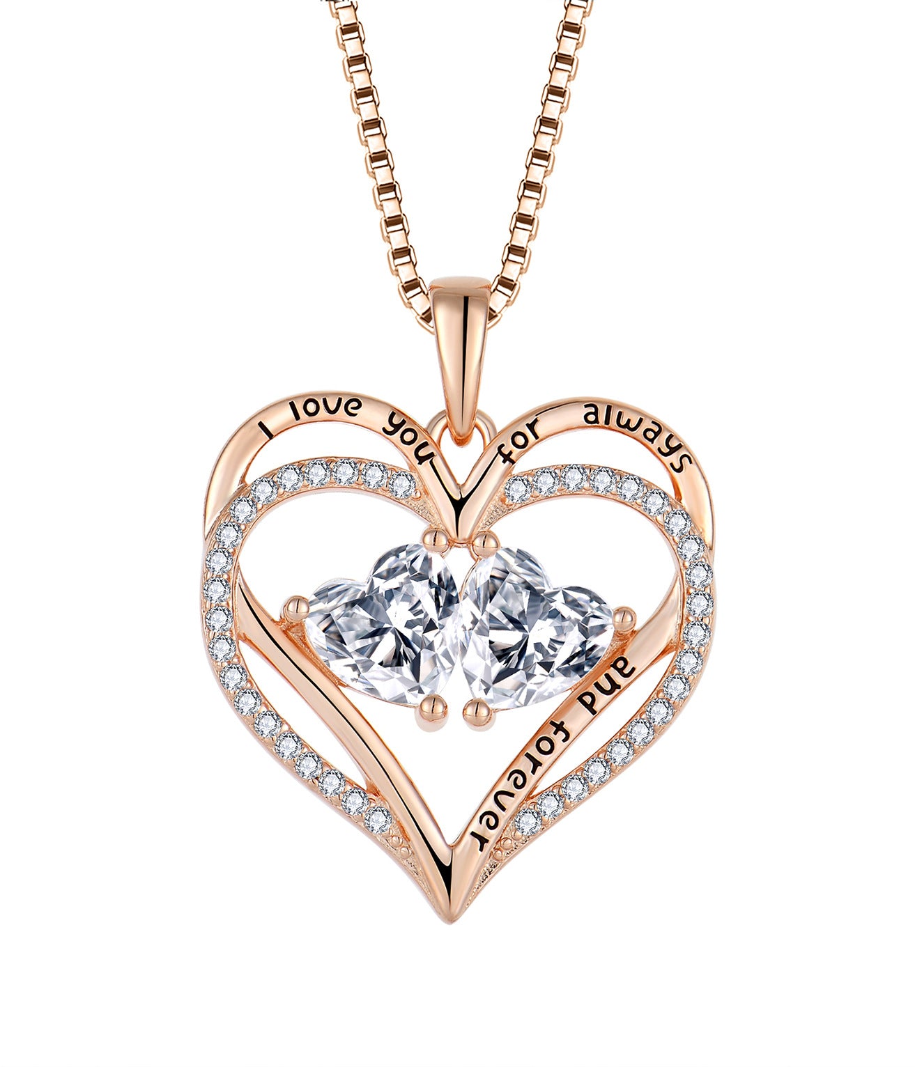 necklace  Hot mini -diamond love necklace female light luxury rose gold
