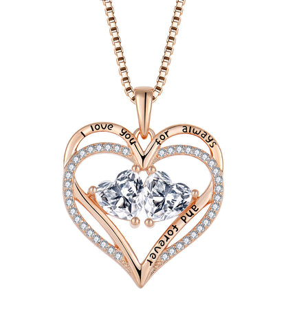 necklace  Hot mini -diamond love necklace female light luxury rose gold