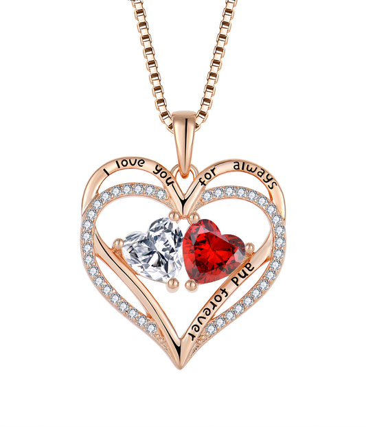 necklace  Hot mini -diamond love necklace female light luxury rose gold