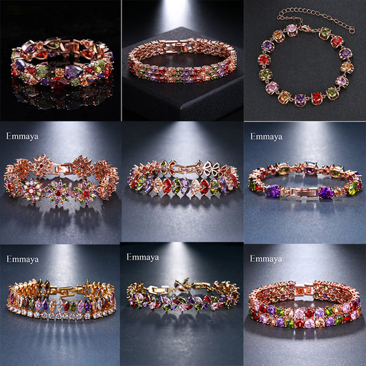 Fashion Color Zircon Bracelet Series Women's Fashion Jewelry Wholesale