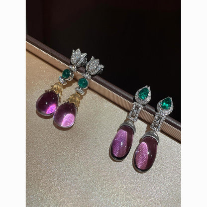 Purple is very charming, with high beauty value. Purple earrings are light and luxurious, versatile earrings.