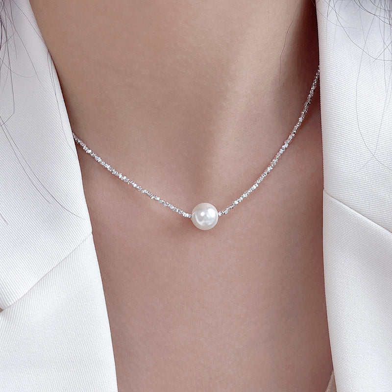 925 sterling silver safe broken silver necklace, collarbone chain, hand woven accessories, atmospheric jewelry