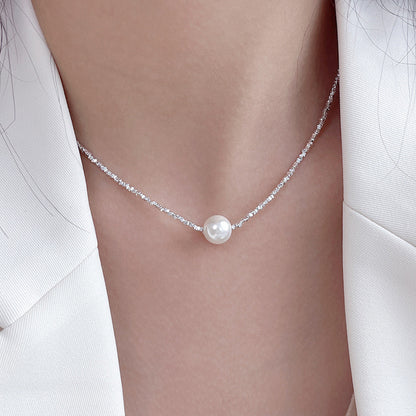 925 sterling silver safe broken silver necklace, collarbone chain, hand woven accessories, atmospheric jewelry