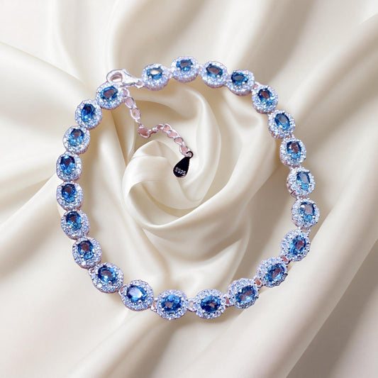 Natural Topaz Bracelet 3 * 4mm, 925 Silver, Amazon Top selling Instagram Style