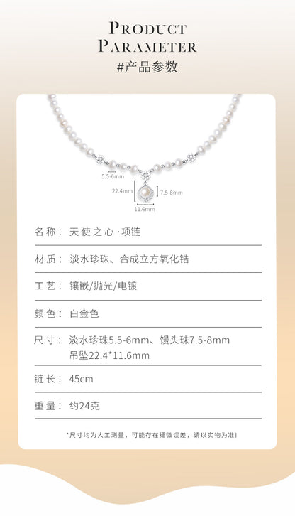 Natural freshwater pearl S925 silver necklace does not fade, new Chinese style light luxury high-end decorative accessory