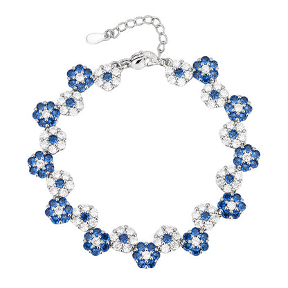 Jewelry set with earrings, bracelet, and collarbone chain for women