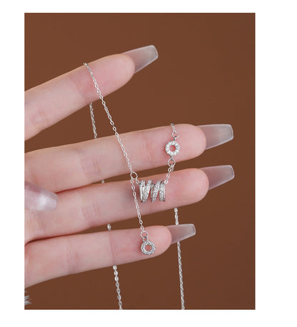 S999 silver studded diamond necklace, new high-end pendant, sweater chain, silver necklace