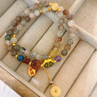 necklace  Ruyi gold silk jade beaded bracelet necklace women's new Chinese style