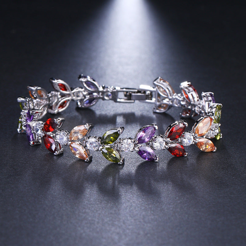 Fashion Color Zircon Bracelet Series Women's Fashion Jewelry Wholesale
