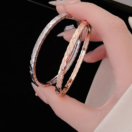Coco diamond studded bracelet, high version, narrow version, wide version, CNC precision rose gold bracelet