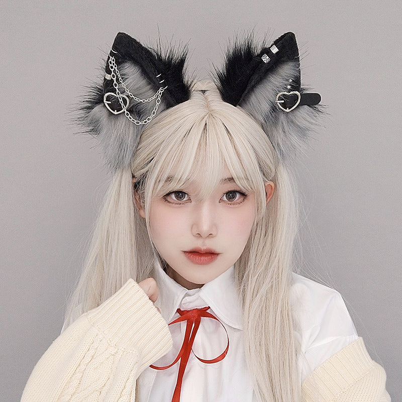 Cute Plush Beast Ear Cosplay Manga Exhibition Punk Headband Girl Headwear Hair Accessories